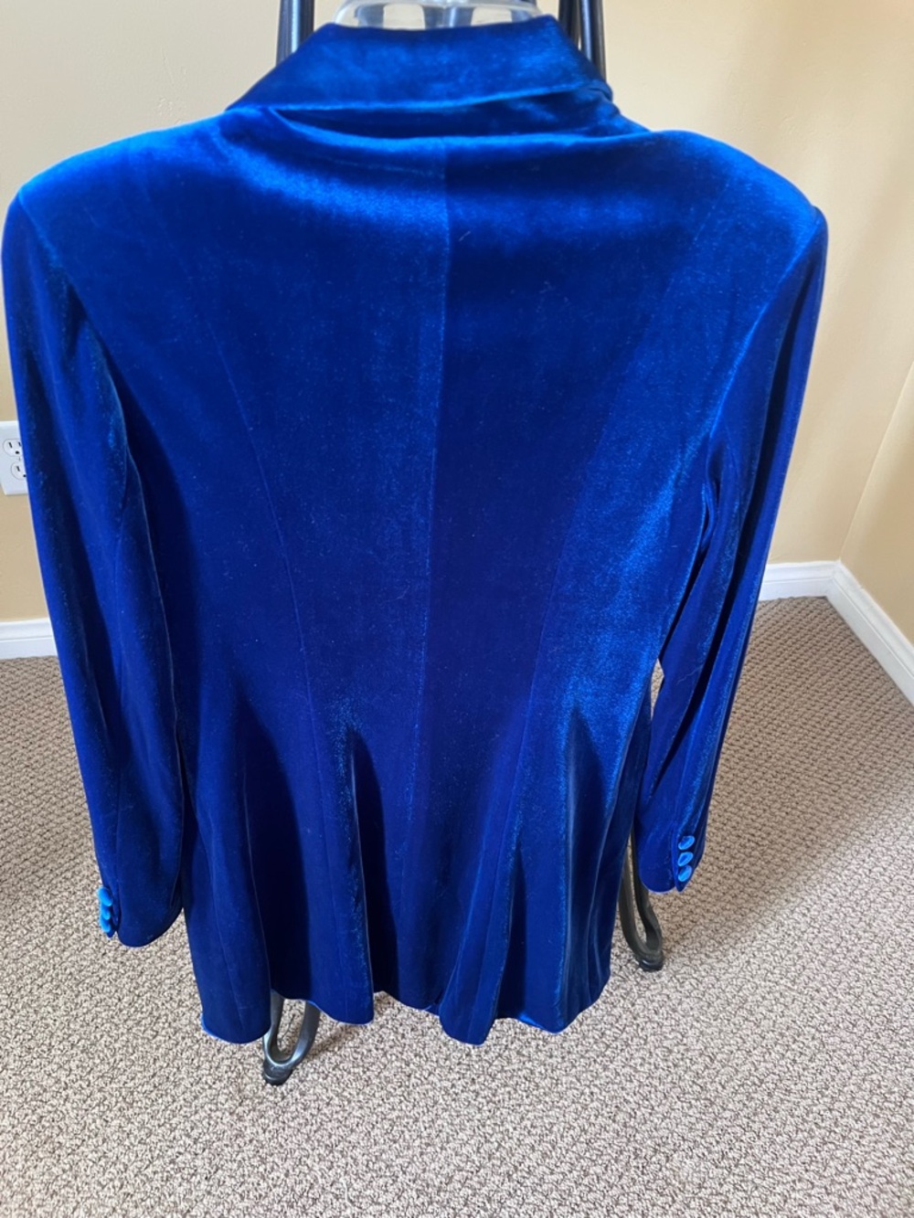 Aidan by Adriana Papell Cobalt Blue Velvet Blazer - Picture 2 of 6